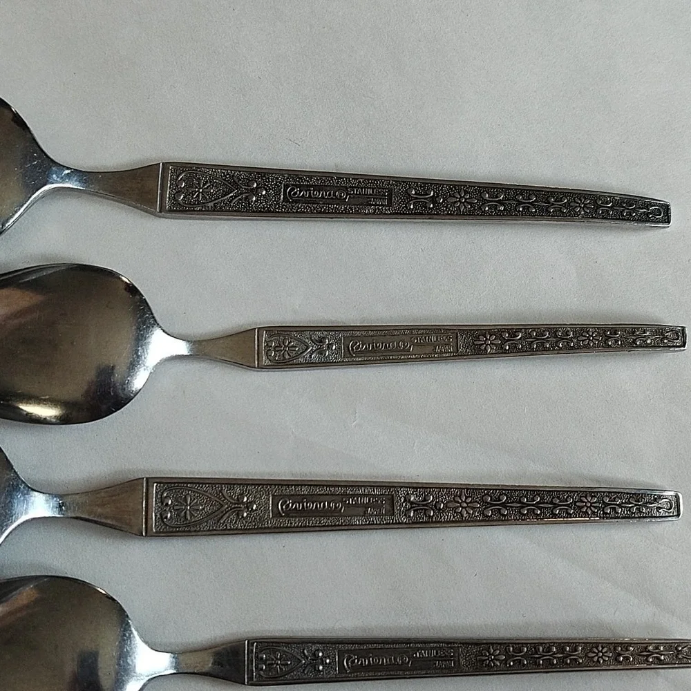 RIVIERA Cordova Stainless Flatware 4 Spoons Floral Filigree Tablespoon Teaspoon
